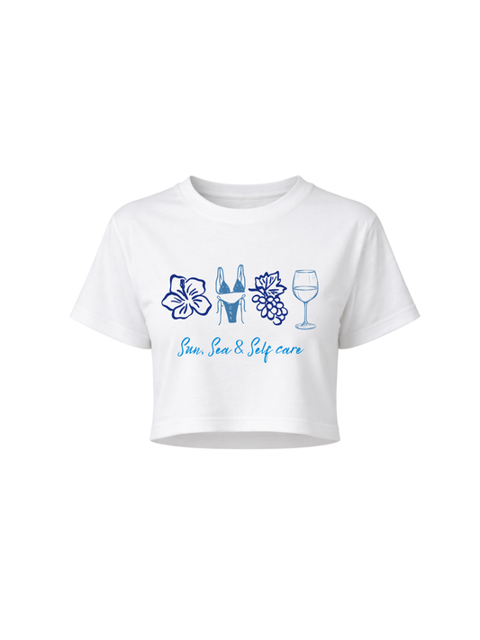 Sun Sea and Self Care Crop Top
