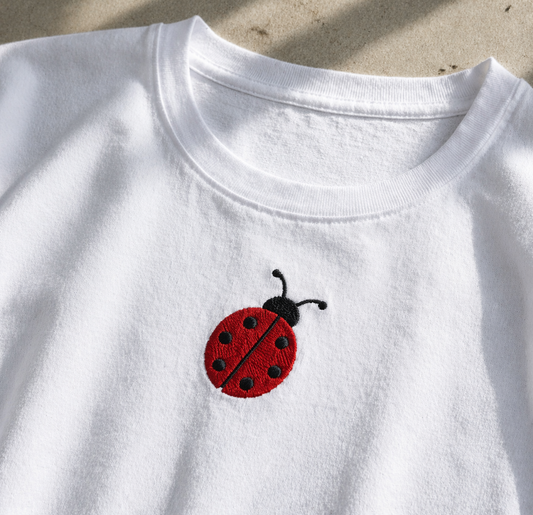 Ladybug Embroidery Baby Tee