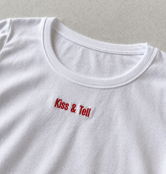 Kiss & Tell Embroidery Baby Tee