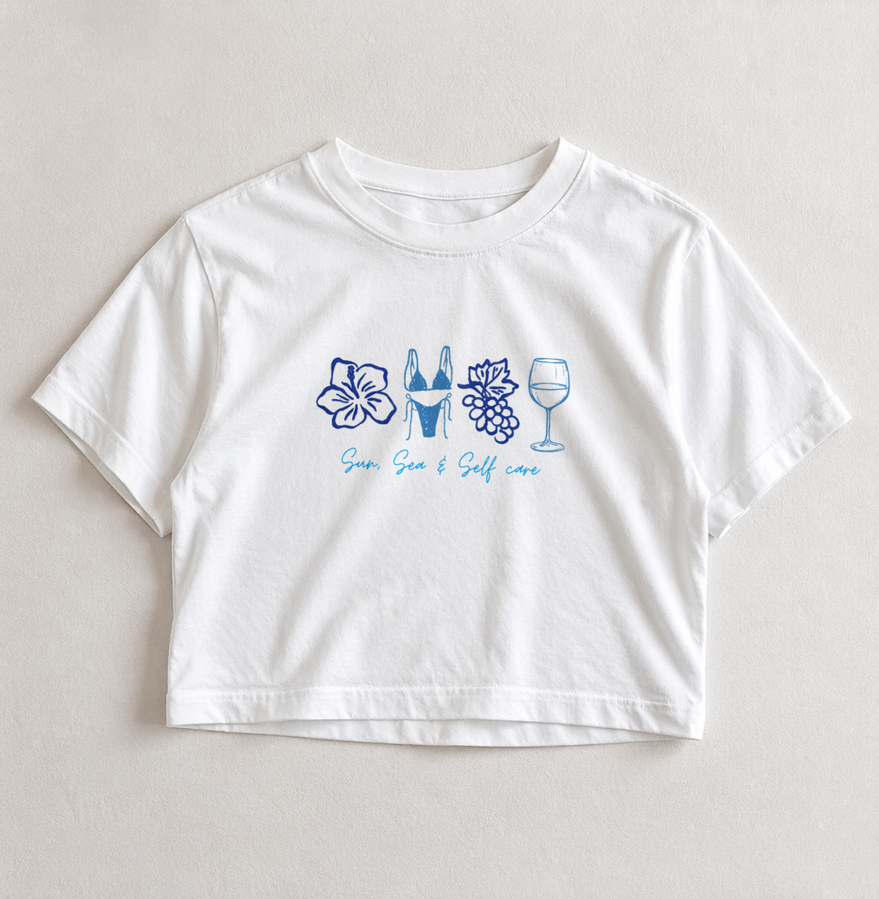 Sun Sea and Self Care Crop Top