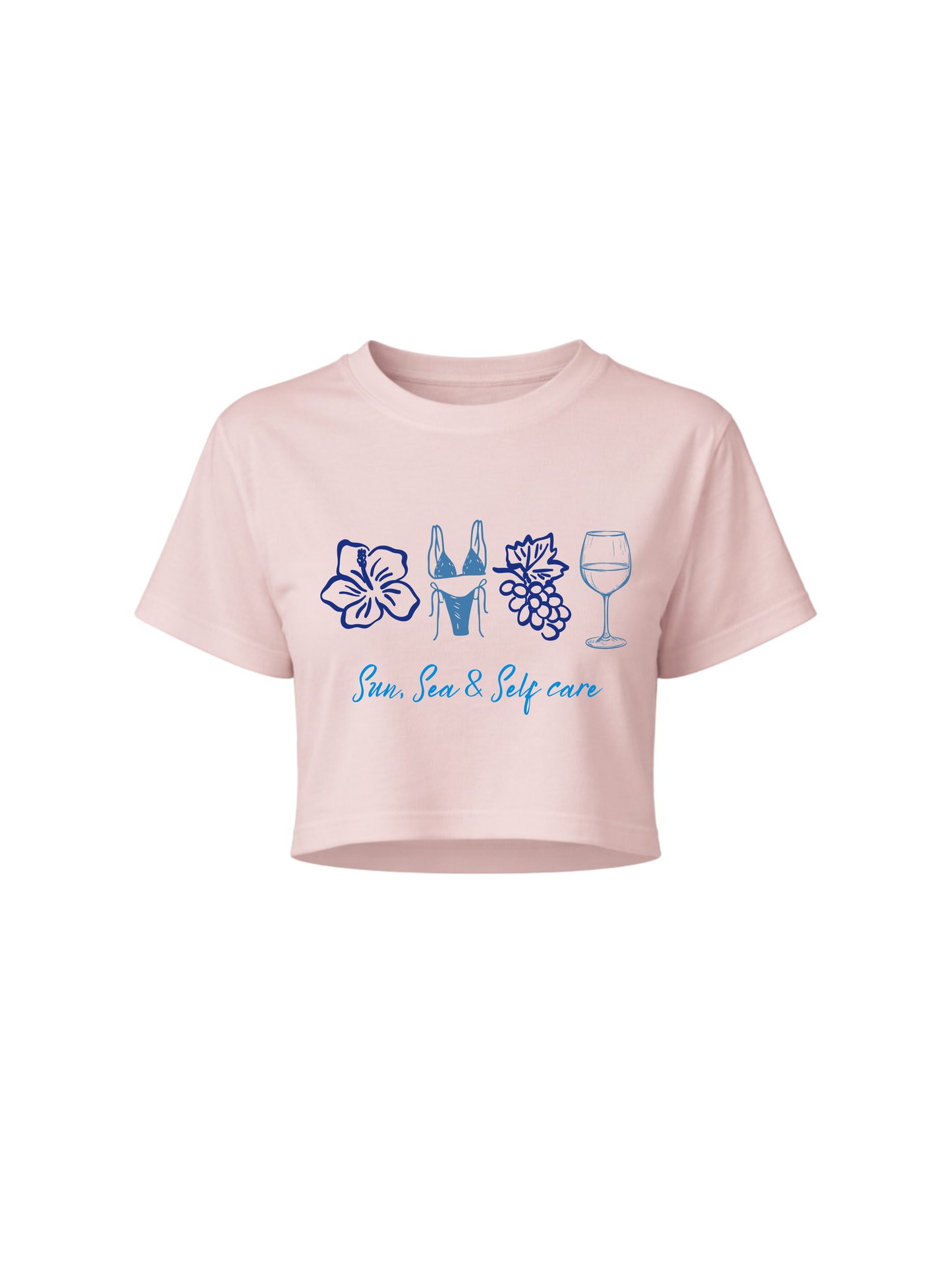 Sun Sea and Self Care Crop Top