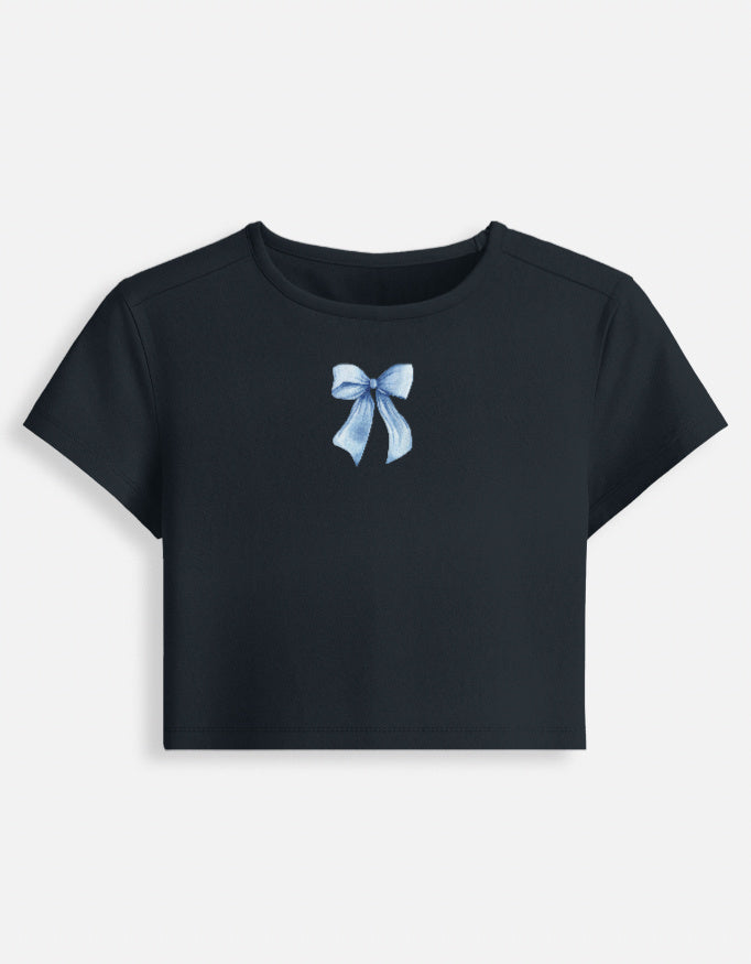 Bow Embroidery Baby Tee