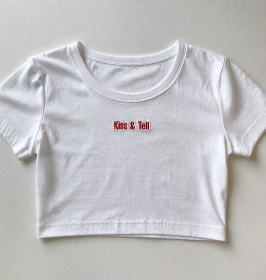 Kiss & Tell Embroidery Baby Tee