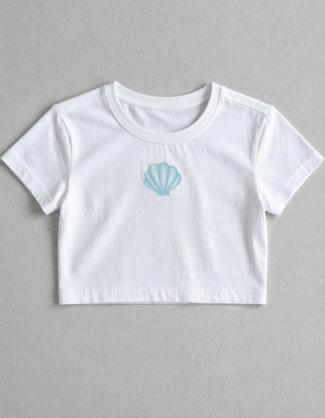 Blue Shell Embroidery Baby Tee
