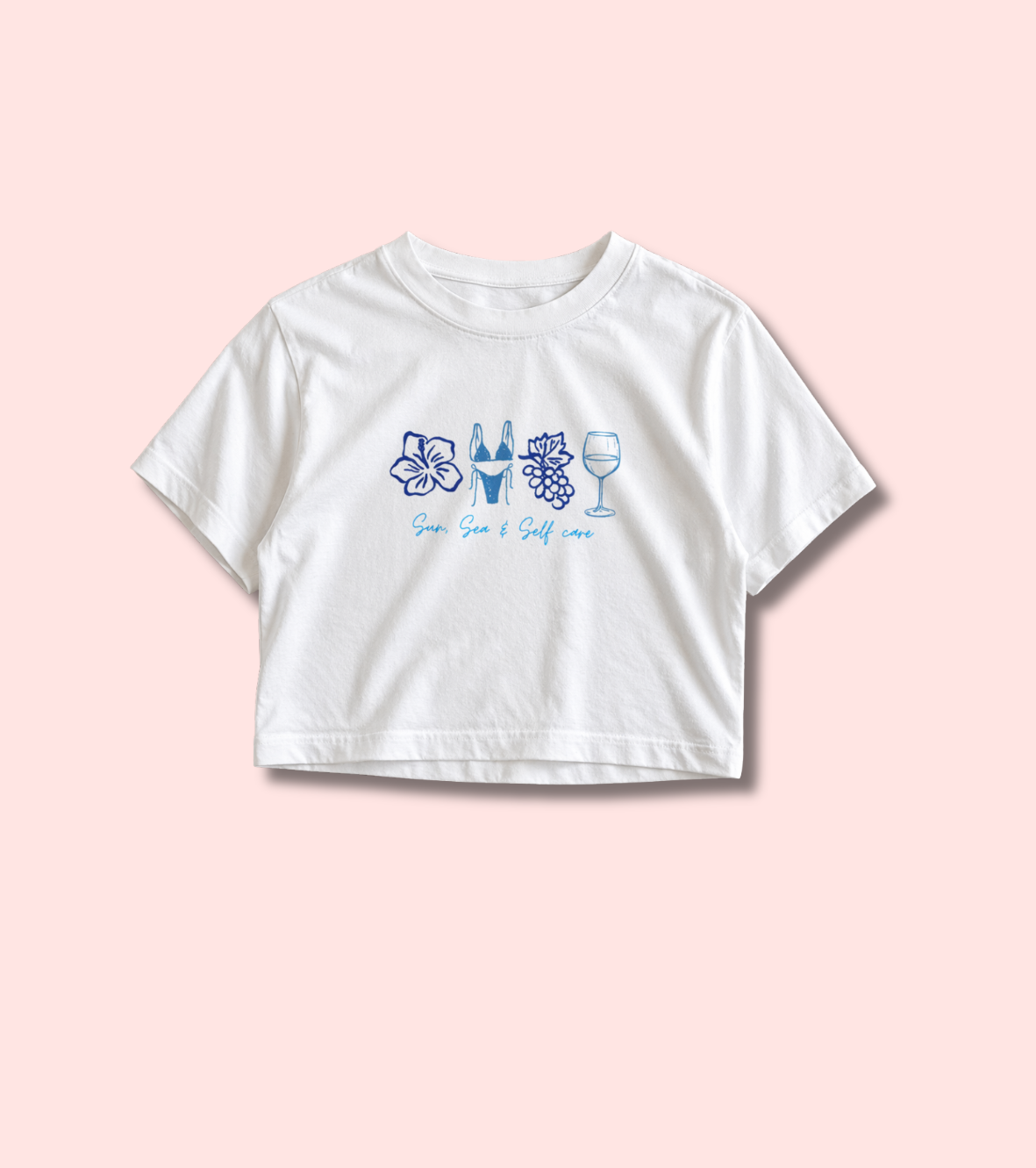 Sun Sea and Self Care Crop Top